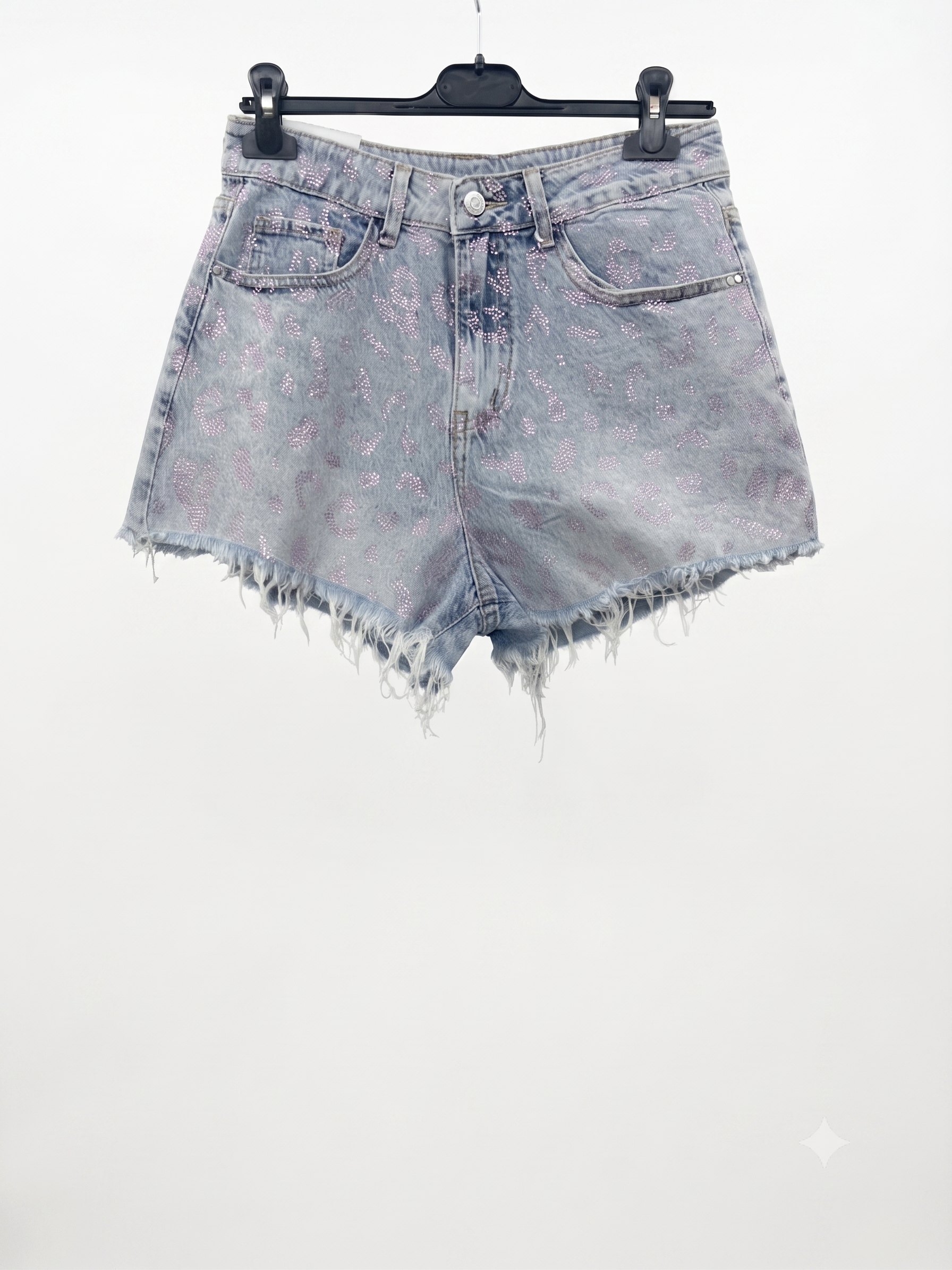 Bermuda jeans con brillantini